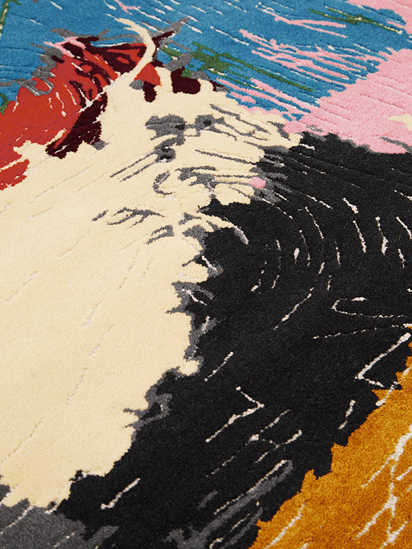 designer rugs Jordan Gogos scribbles and mess web closeup
