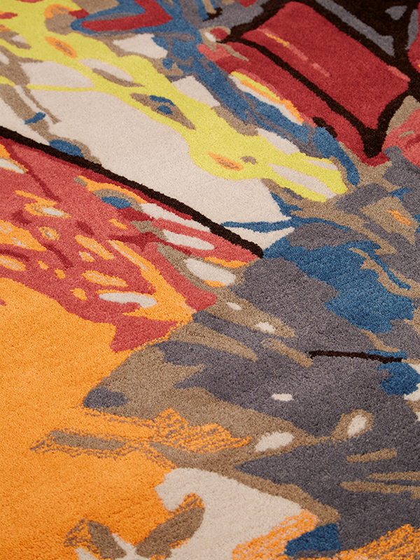designer rugs Jordan Gogos tears and paste web closeup