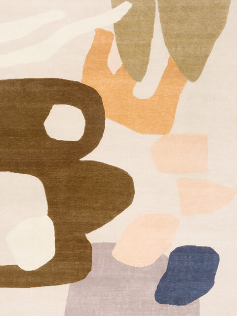 Overhead view of Sultana rug in Multi-colours